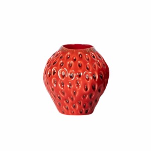 Des Pots Lemon Strawberry Vases: Red Strawberry 11cm Vase