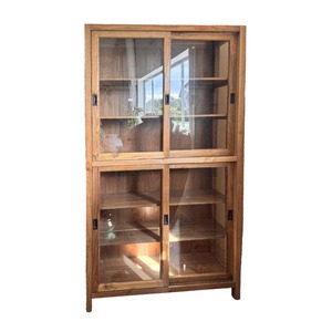 Cabinets: Teak Glass Cabinet