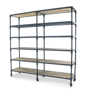 Cabinets: Industrial Metal Shelf with Castors
