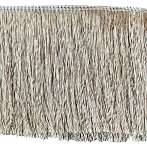 Trims Fringing: Beige Rayon Fringe Trim
