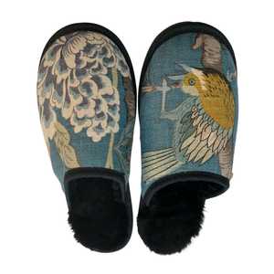 Wardrobe: Teal Bird Large Black Slippers
