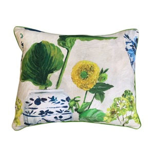 Cushions: Kawana Delft Dahlia 55x45cm Piped Cushion