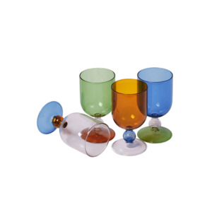 Tri Coloured Glasses - Set of 4