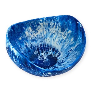 Sculptural Resin Swirl Bowl Iceberg