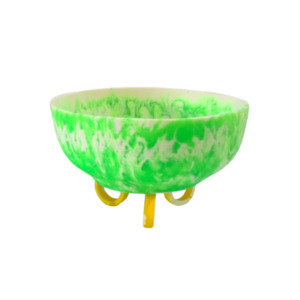 Two-Tone Sculptural Resin Bowl - Mint/Buttercup