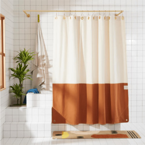 Shower Curtains: Orient Clay Canvas Shower Curtain