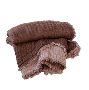 Hale Mercantile Luxury Linen: Crush Double Linen Floss/Moro Throw