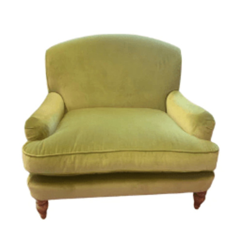 Custom New Zealand Made Furniture: Otis Oversized Armchair Gold Cotton Blend Velvet