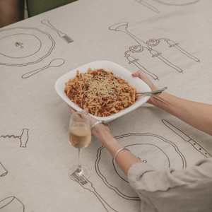 Heirloom Beige 100% Linen Tablecloth