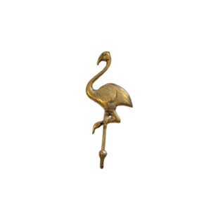 Large Brass Flamingo Hook