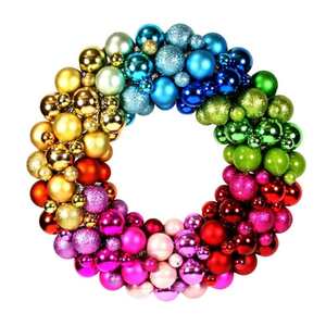 Christmas: Ball Encrusted Rainbow Wreath