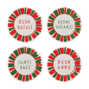 Dinnerware: Green and Red Festive Italian Wave Side Plates