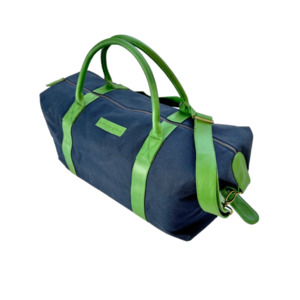 The Little & Fox Weekender Indigo with Emerald Leather