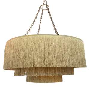 Colour Focus Yellow: Gold Fringed Pendant Lampshade