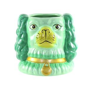 Staffordshire Dog Green Vase