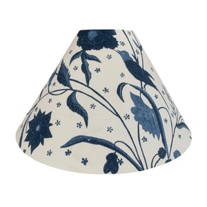 Lamp Shades: Navy Whimsical Bird 17" Cone Lampshade