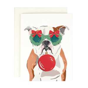 English Bulldog Holiday Card