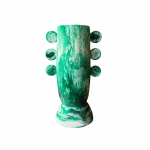Sculptural Resin Holder – Green Swirl