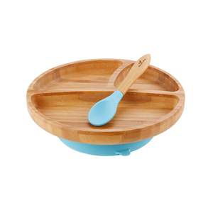 Avanchy | Bamboo Suction Divided Toddler Plate & Spoon