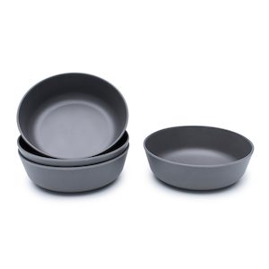 Bowls: bobo & boo | Bowl Set - Charcoal Grey 4pk