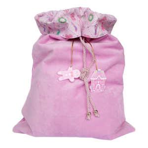 Stockings: Lauren Hinkley | Velvet Christmas Sack - Sugar Plum Pink