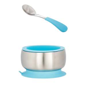 Avanchy | Stainless Steel Suction Bowl, Spoon & Lid