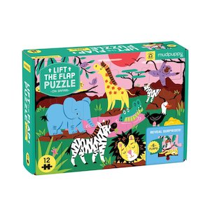 Gift Inspiration Age 2: Mud Puppy | On Safari - Lift the Flap Puzzle