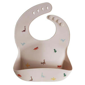 Silicone Bibs: Mushie | Silicone Baby Bib - Dinosaurs