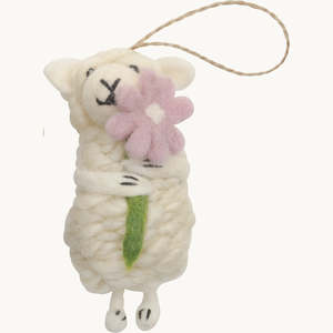 Decorations: Pashom | Hanging Decoration - Sheep - White
