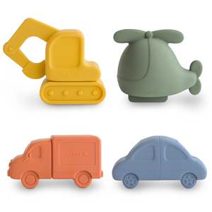 Products: Mushie | Silicone Bath Toys - Vehicles 4pk