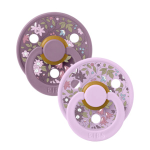 Bibs Pacifier: BIBS x LIBERTY Colour 2 Pack Chamomile Lawn  -  Violet Sky Mix