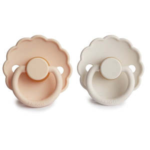 Daisy Pacifier Pink Cream/Cream Natural Rubber| Frigg