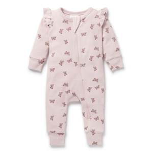 Aster And Oak: BUTTERFLY RIB ZIP ROMPER || Pink | Aster & Oak