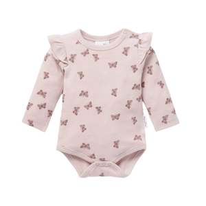 Aster And Oak: BUTTERFLY RIB FLUTTER ONESIE || Violet | Aster & Oak