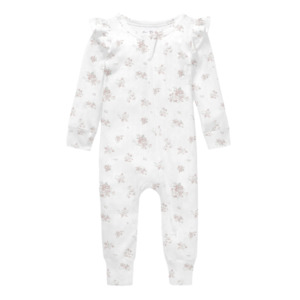 Aster And Oak: POSIE FLORAL ZIP ROMPER || White | Aster & Oak