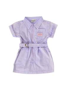 PIPER DENIM BELTED DRESS MAUVE | Goldie + Ace