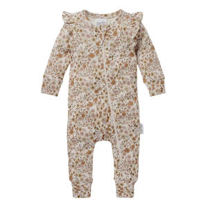 Bailey Floral Zip Romper || Natural | Aster & Oak