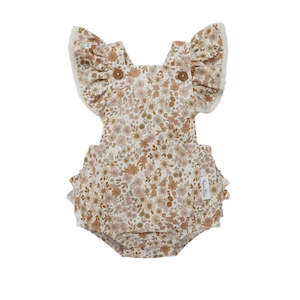 Bailey Floral Flutter Playsuit || Natural | Aster & Oak