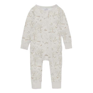 Woodland Ditsy Zip Romper || Natural | Aster & Oak