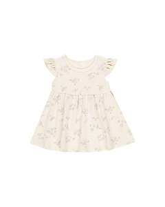 Dresses Skirts: Flutter Sleeve Dress || Blue Ditsy | Quincy Mae