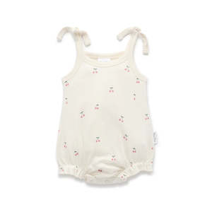 Aster And Oak: Cherry Bubble Romper | Natural | Aster & Oak