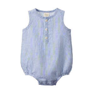 CEDAR SUIT LINEN | Blue Stripe | Nature Baby