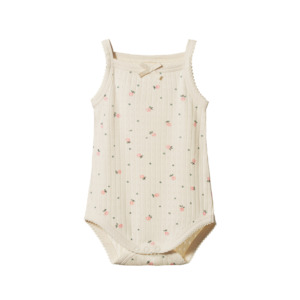 Bodysuits: CAMISOLE BODYSUIT POINTELLE - Posey Blossom Print | Nature Baby