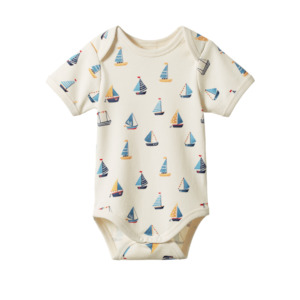 Bodysuits: SHORT SLEEVE BODYSUIT - Regatta Print | Nature Baby