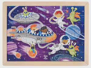 Hape Double Sided Colour Puzzle 24pc Space Friends