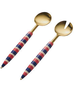 Kip Co: Crete Stripe Brasserie Salad Servers | Kip & Co