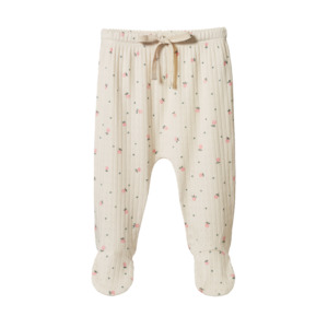FOOTED ROMPERS POINTELLE - Posey Blossom Print | Nature Baby
