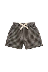 Organic Cotton Silas Short | Coffee Grid | Jamie Kay