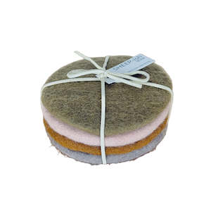 Decor: Sheeted Felt Coasters - set of 4 - Mix Multi | SHEEP-ish
