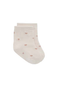 Harlow Sock - Petite Heart Jacquard - Bridal Blush | Jamie Kay